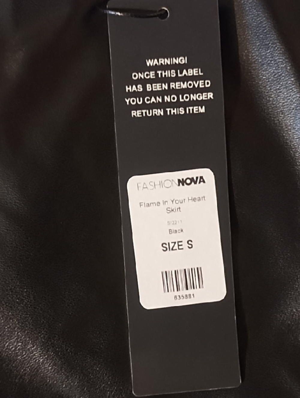 Fashion Nova Black Faux Leather Mini Skirt with Side Slit NWT Small. - Picture 2 of 10